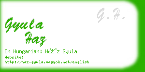 gyula haz business card